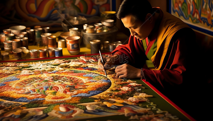 Tibetan Thangka Artist Picture And HD Photos | Free Download On Lovepik