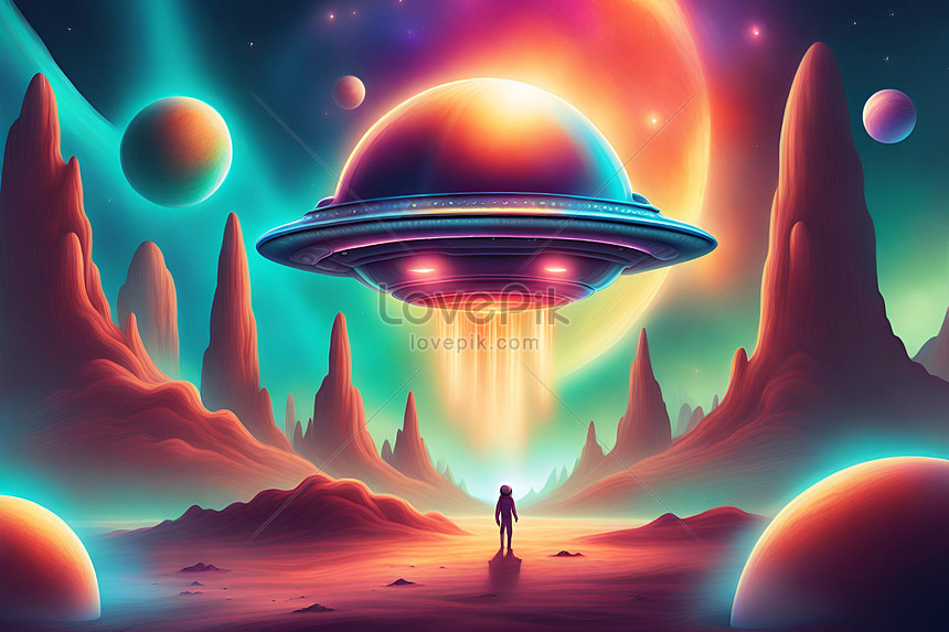 Alien, art, astronaut, desenho, graphic, illustration, planet, texture,  ufo, HD phone wallpaper