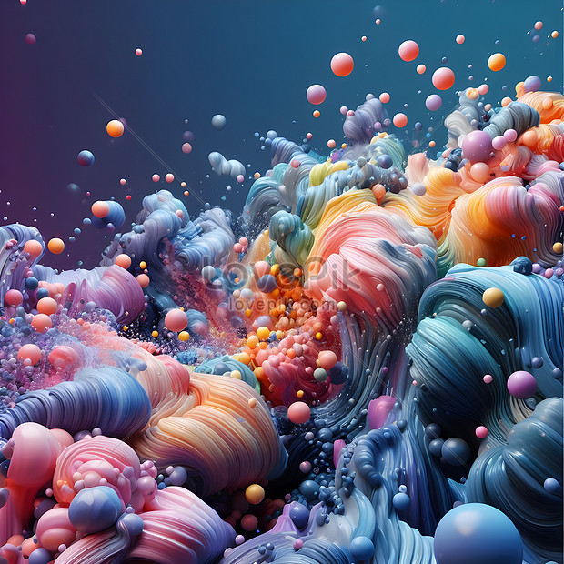 3d Render Colorful Color Splash Abstract Background Generative Ai ...