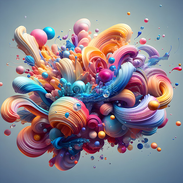 3d Render Colorful Color Splash Abstract Background Generative Ai ...