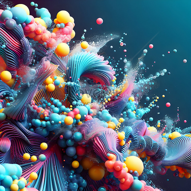 3d Render Colorful Color Splash Abstract Background Generative Ai ...