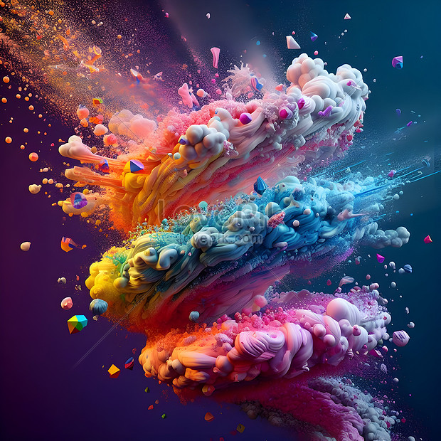 3d Render Colorful Colorsplash Background Generative Ai Picture And HD ...