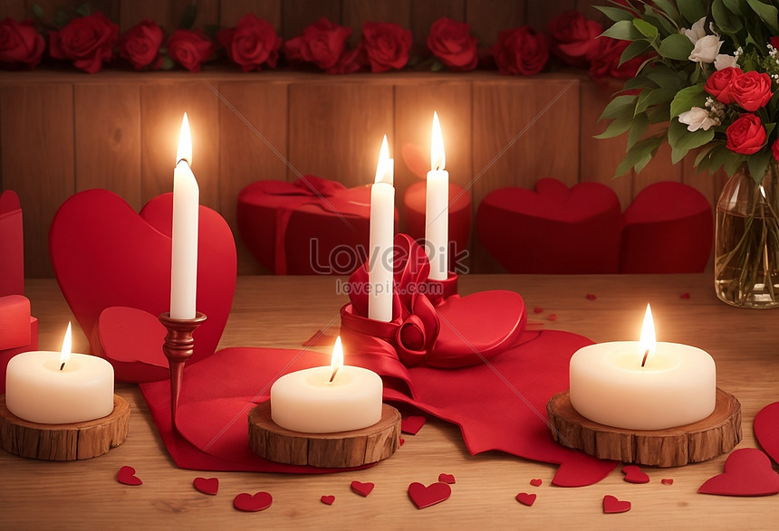 Red Rose And Candles Picture And HD Photos | Free Download On Lovepik