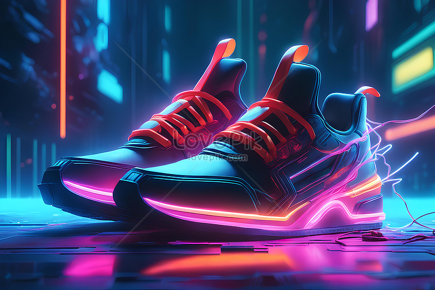 Neon Light Sneakers Are A Fun And Stylish Way To Add A Pop Of Color To Your Outfit Picture And HD Photos Free Download On Lovepik