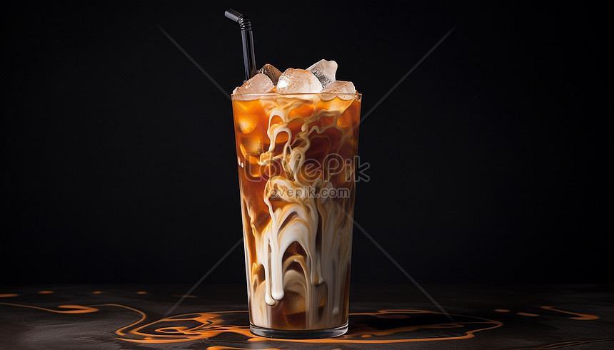 Premium PSD  Cool and refreshing iced coffee cup mockup with ice cubes and  splashing water