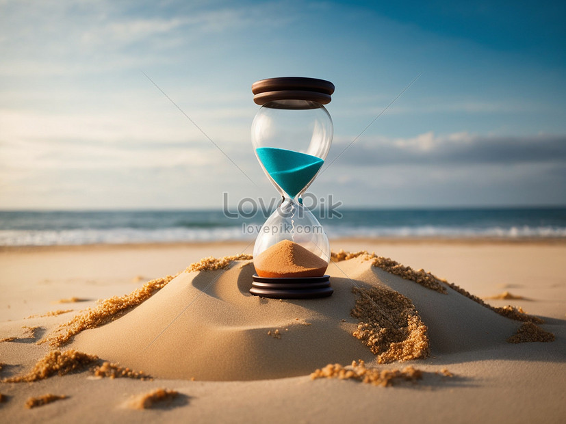 ảnh Hourglass On The Sand On The Beach Concept Of Time Management Tải