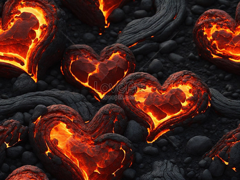 Valentines Day Concept Heart In Lava 3d Rendering Picture And HD Photos ...