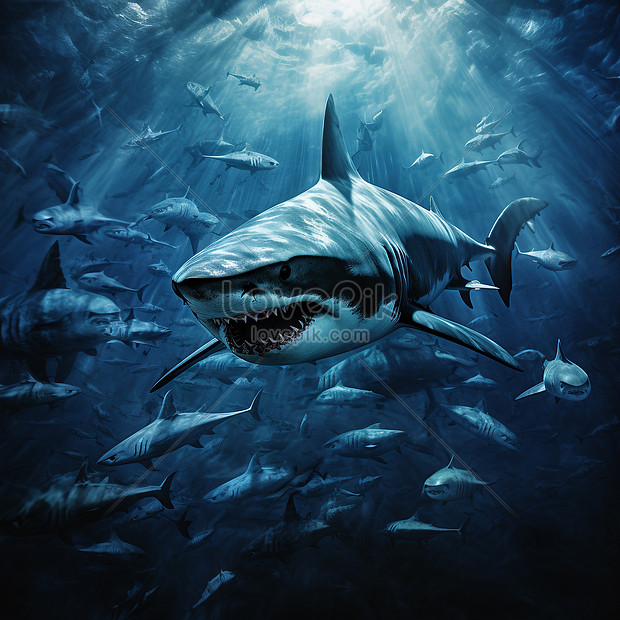 Sharks Blue Dark Sea Aquatic Picture And HD Photos | Free Download On ...