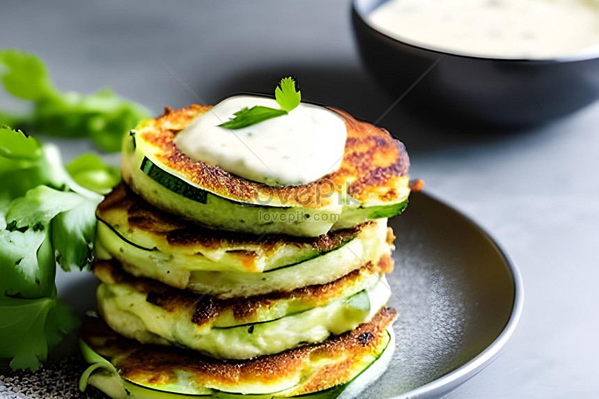 Zucchini Pancakes with Smoked Turkey