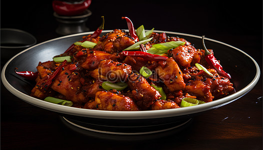 Delicious Chongqing Spicy Chicken Fiery Sichuan Dish Food Photography ...