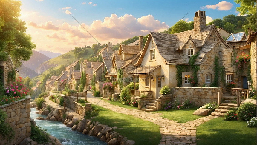 Indian Village Scenery Painting HD wallpaper | Pxfuel