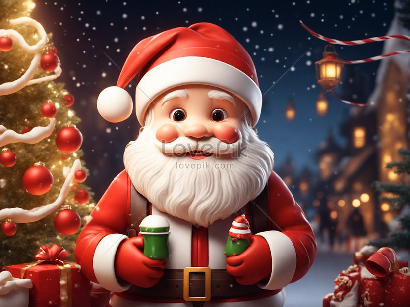 Santa Claus In The Old Town Christmas And New Year Concept Picture And ...