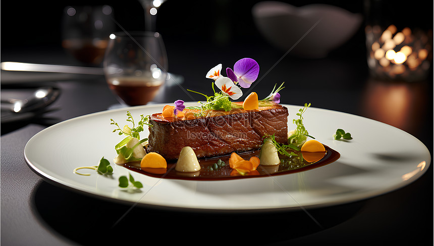 A journey of discovery a Michelin starred fine dining dish food photography stock pictures.  & images