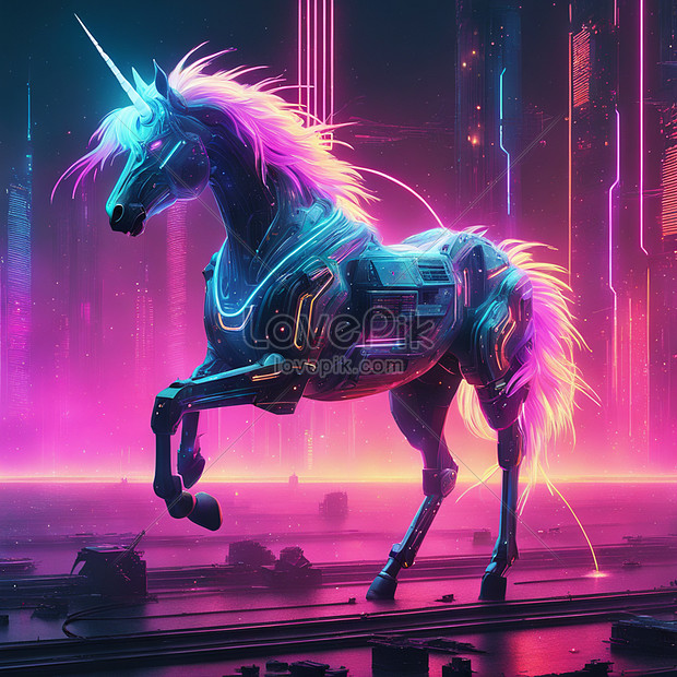 Premium Photo | Abstract galaxy fantasy unicorn the unicorn in pastel sky  with rainbow