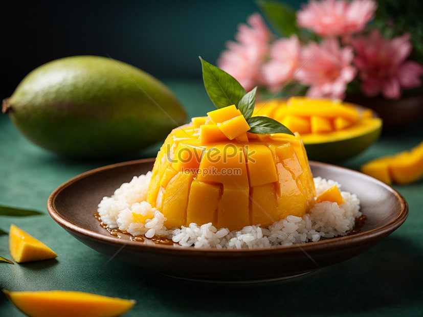 Delicious Thai Mango Sticky Rice Sweet Aroma Of Ripe Mangoes And Coconut Milk Dessert Picture 3202