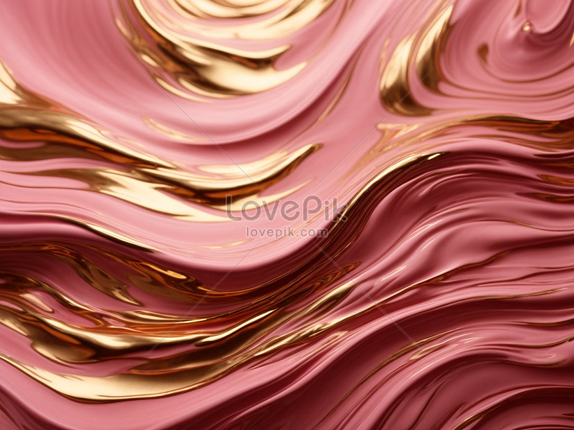 Swirl of Pink Gold Marble Abstract Background, Liquid Marble
