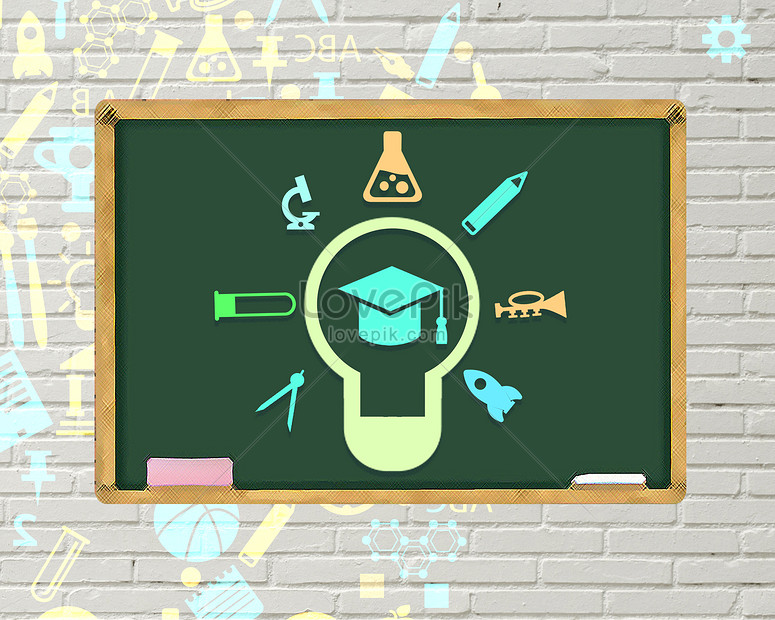 Blackboard background in the classroom creative image_picture free download  