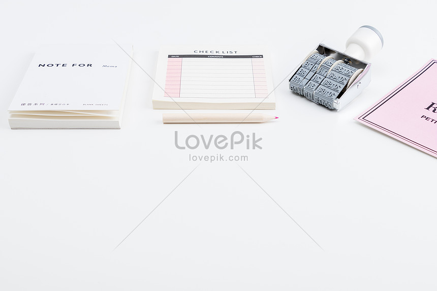 Neat And Neat Arrangement Of White Stationery Photo Image Picture