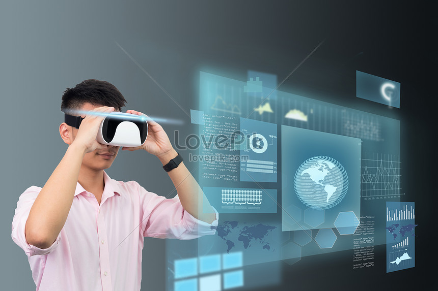 Virtual Reality Designer, Business Augmented RealityDigital VR Office Futuristic Workplace Stock Photo - Image of business, hand: 165009516