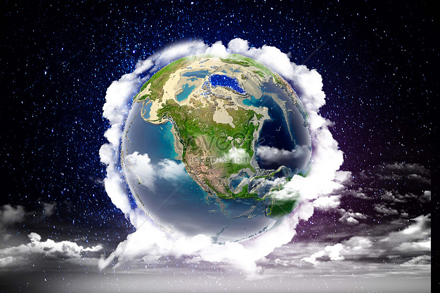 Earth wrapped in clouds creative image_picture free download 500452814 ...