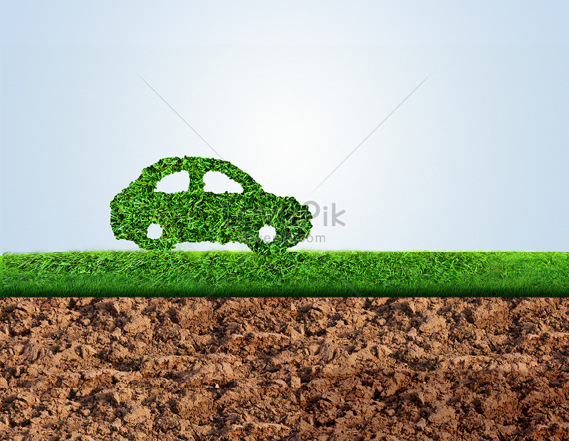 Environmental protection of small grass car creative image_picture free