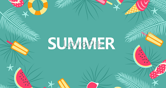 Summer letter border background illustration image_picture free ...