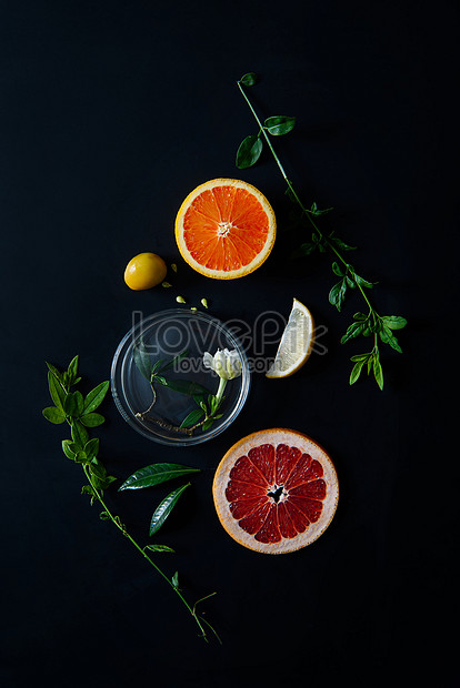黒の背景の果物と花のミックスイメージ 写真 Id Prf画像フォーマットjpg Jp Lovepik Com