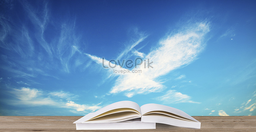 A Book Under The Blue Sky And White Clouds Creative Image Picture Free Download 500532975 Lovepik Com