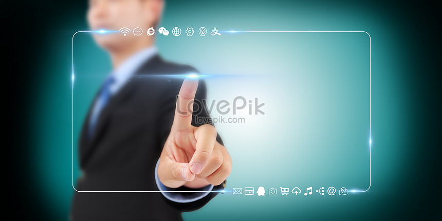 Business people click on the touch screen creative image_picture free ...