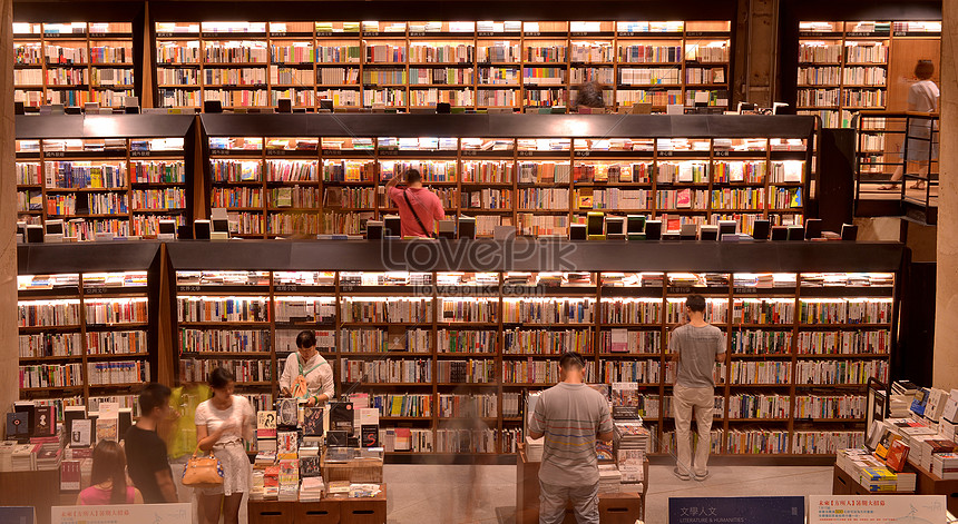 Buy A Bookshelf In A Spacious Bookstore Photo Image Picture Free