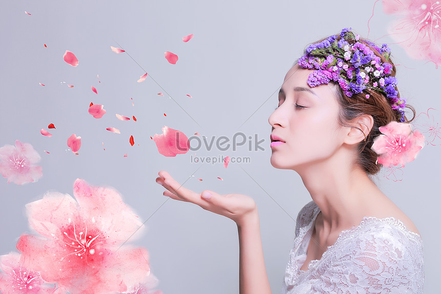 花を持つ女性イメージ クリエイティブ Id Prf画像フォーマットjpg Jp Lovepik Com