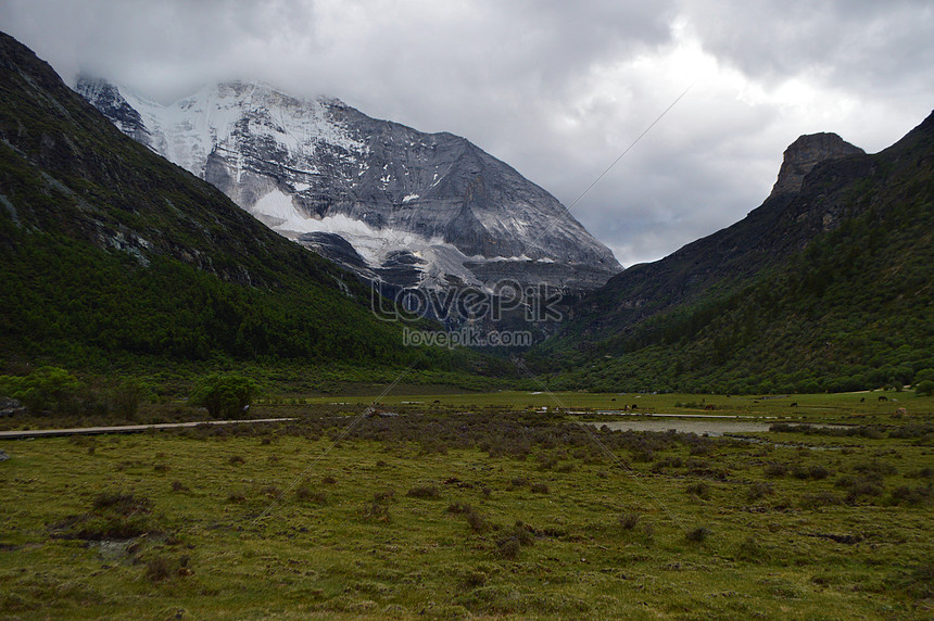 Gunung Salju Area Pemandangan Daocheng Yading gambar unduh gratis_ Foto