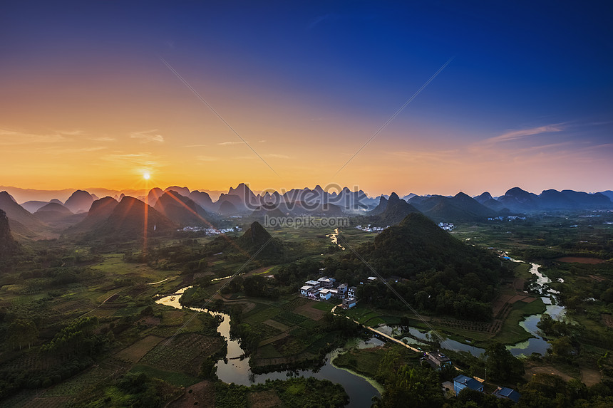 guangxi guilin yangshuo cuiping sunset photo image picture free download 500661277 lovepik com lovepik