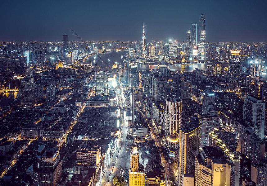 Night view of shanghais urban skyline photo image_picture free download ...