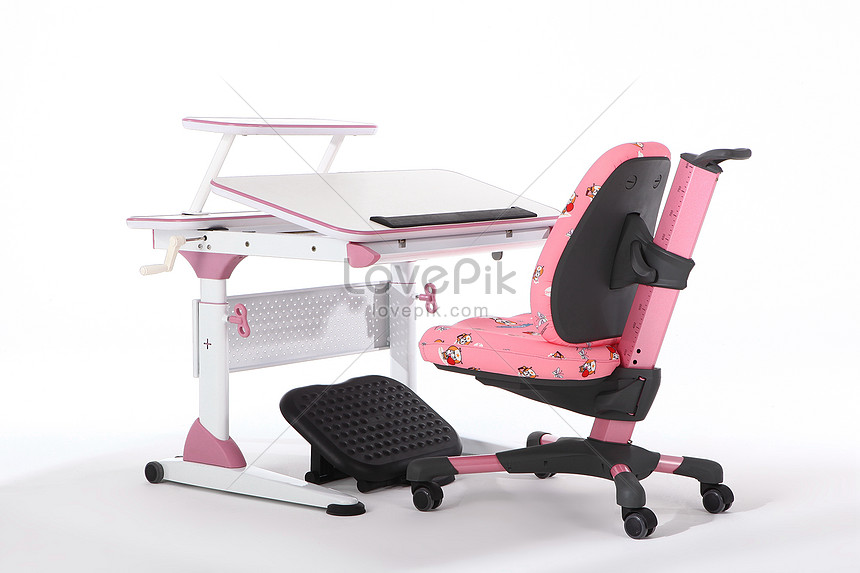 Childrens Desks And Chairs With White Background Photo