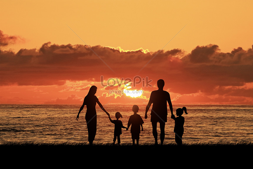 夕日の家族のシルエットイメージ クリエイティブ Id Prf画像フォーマットjpg Jp Lovepik Com