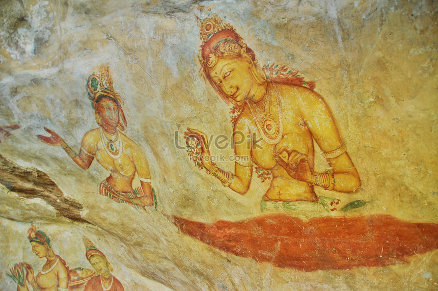 Rock Paintings In Sigiriya Lion Rock Sri Lanka Photo Image Picture Free Download Lovepik Com