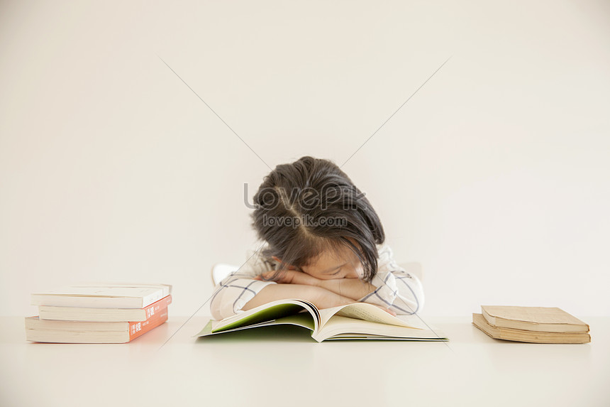 The Girl Fell Asleep While Studying Photo Image Picture Free Download Lovepik Com