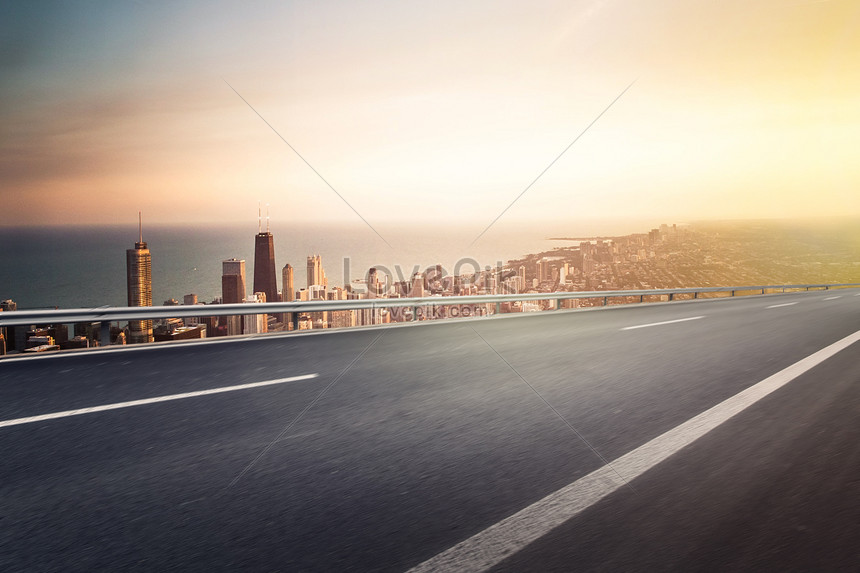 Highway background at dusk creative image_picture free download  