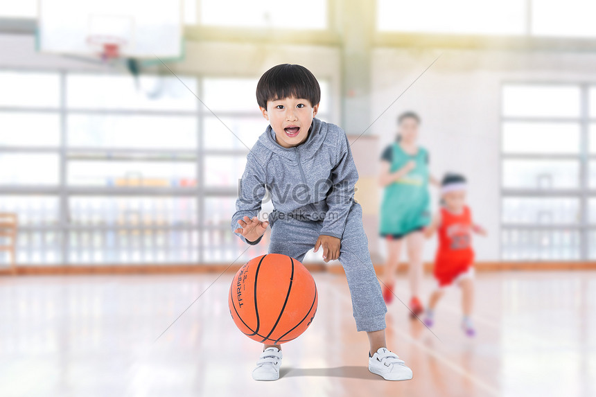 Garçon jouant au basket - Stickers muraux enfant