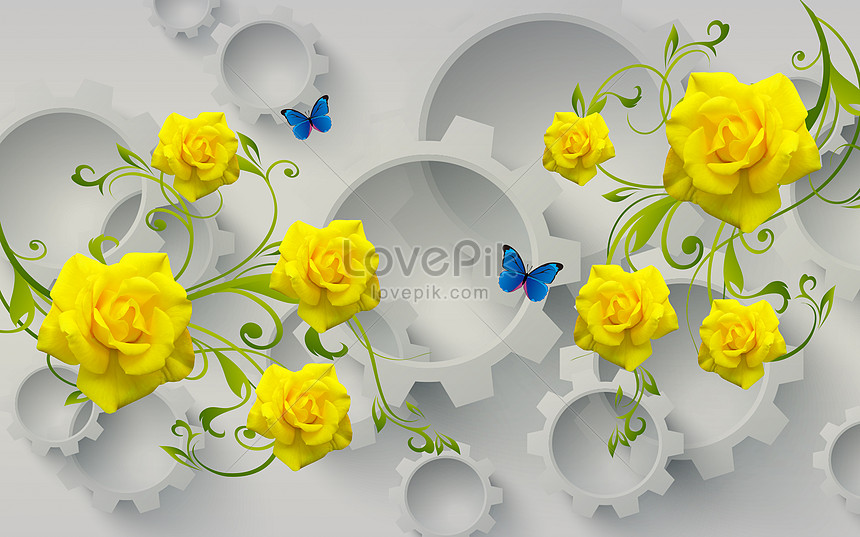 Download Modern Yellow Flower Background Wall Creative Image Picture Free Download 501089346 Lovepik Com PSD Mockup Templates