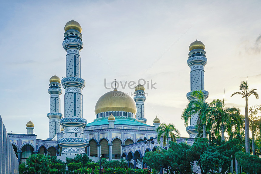 Masjid Hassanal Borgia Brunei Gambar Unduh Gratis Imej