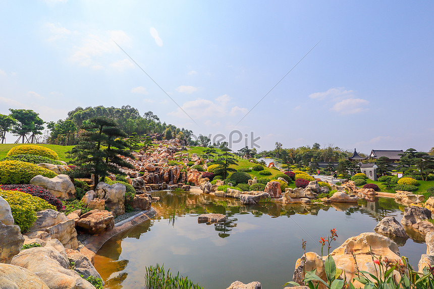 Pemandangan Taman Luo Hansong Gambar Unduh Gratis Imej