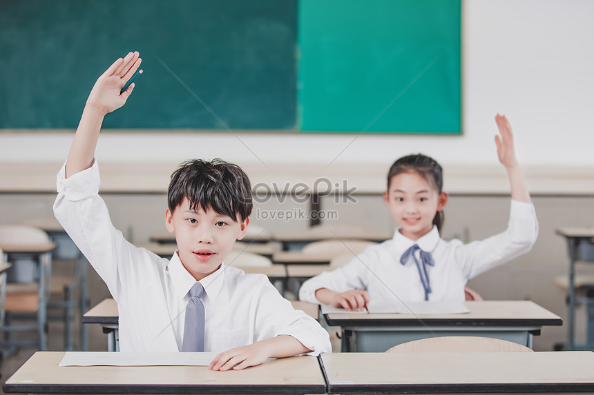 Primary School Student Raising Hand Photo Image Picture Free Download 501263038 Lovepik Com