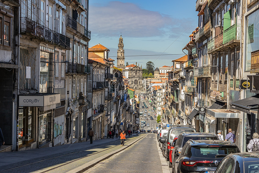 Kota Wisata Eropa Pemandangan Jalan Kota Porto Gambar Unduh