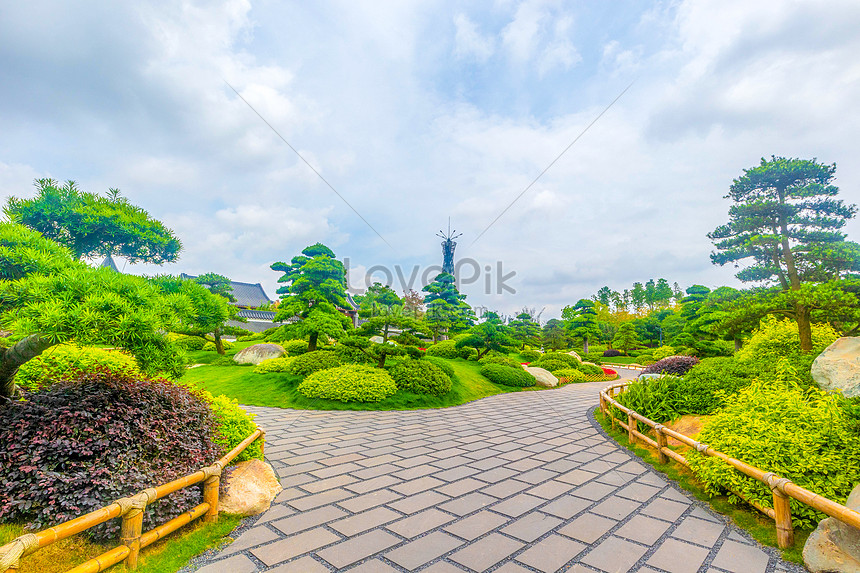 Pemandangan Taman Luo Hansong Gambar Unduh Gratis Foto