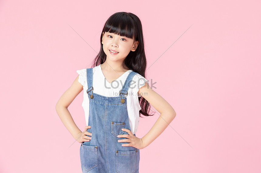 cute girl in overalls