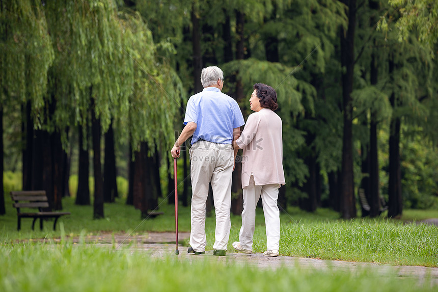 Pareja De Ancianos Caminando En El Parque Descarga Gratuita Hd Imagen De Fotografía Lovepik 