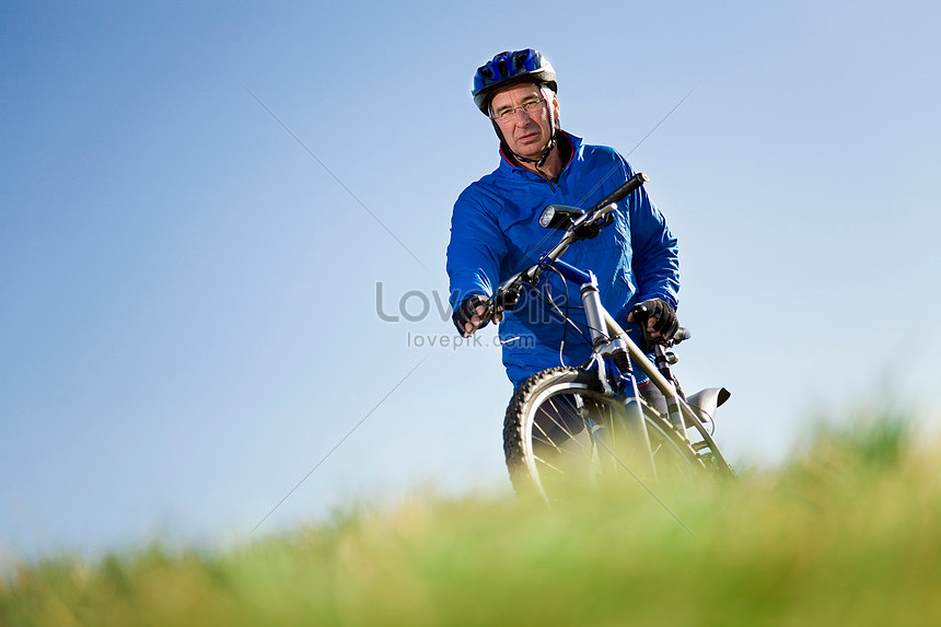 man on mountain bike