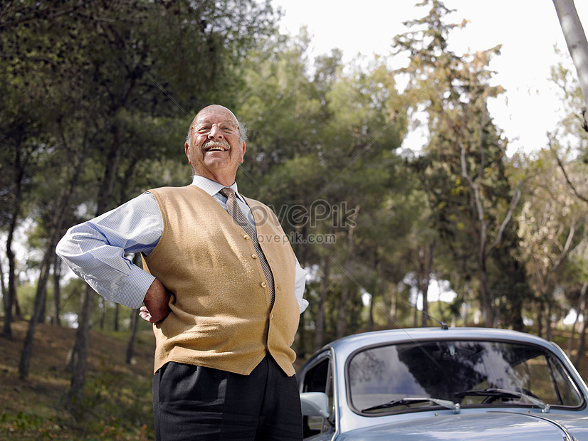 Elderly Man Standing By The Car Picture And HD Photos | Free Download